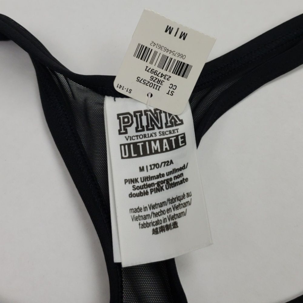 PINK Victoria's Secret Ultimate Unlined Sports Bra Black Size M NWT - Picture 5 of 8